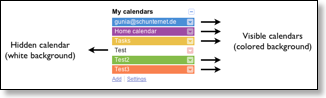 Google Calendar visibility settings