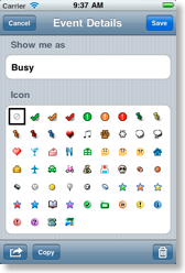 Icons in edit view