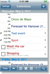 Tasks are displayed on their due date in the calendar views