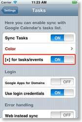 Use this setting to create new events or tasks for the current day with the 